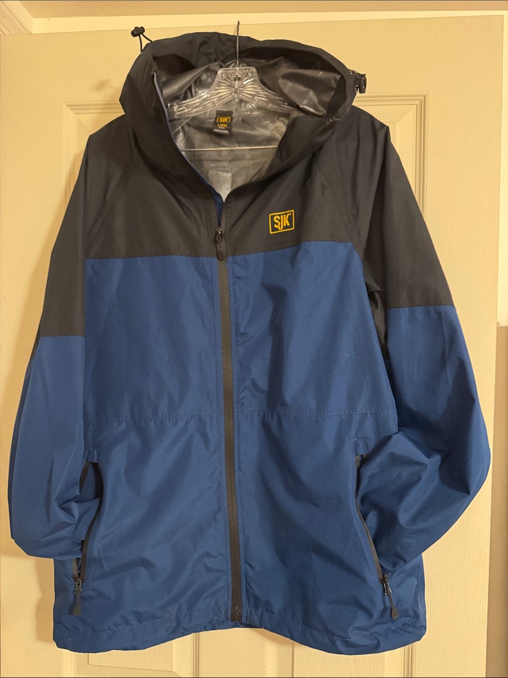 Men’s Blue and Black Hooded Shell Jacket